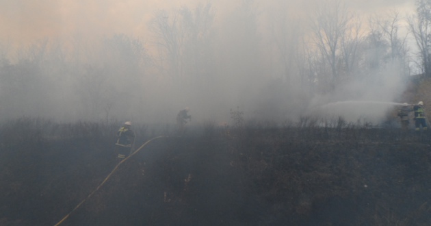 Пожарные поезда ФГП ВО ЖДТ России тушили возгорание сухой травы на перегоне Кувандык – Медногорск