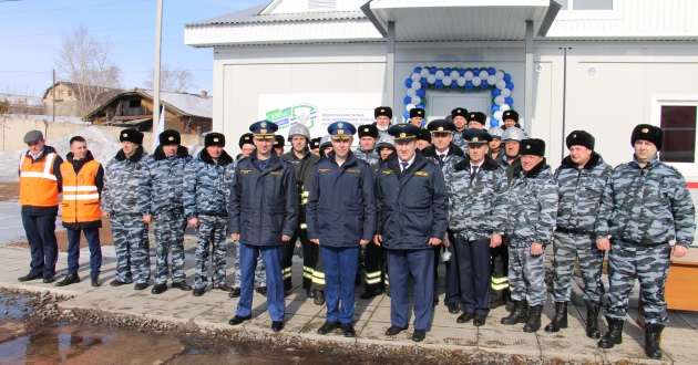 Открытие нового служебного помещения для личного состава пожарного поезда станции Уяр