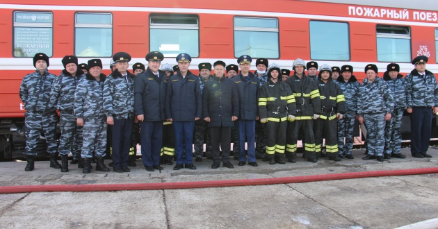 Открытие нового служебного помещения для личного состава пожарного поезда станции Уяр