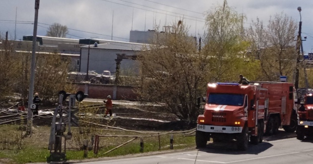 Пожарный поезд ФГП ВО ЖДТ России задействован в ликвидации пожара в Дзержинске Нижегородской области