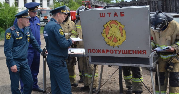 Пожарно-тактические учения на Забайкальской железной дороге