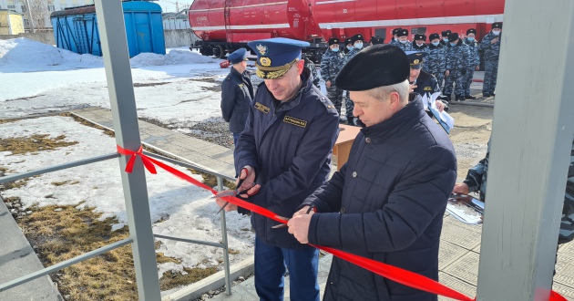 Открытие нового служебного помещения для личного состава пожарного поезда станции Уяр