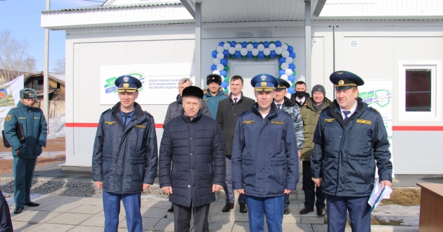 Открытие нового служебного помещения для личного состава пожарного поезда станции Уяр