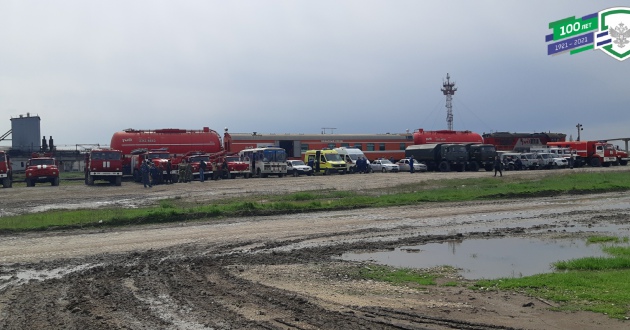 Пожарный поезд ст. Краснодар-1 филиала ФГП ВО ЖДТ России на СКЖД принял участие в командно-штабных учениях в Краснодарском крае