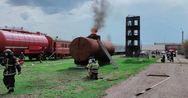 Пожарно-тактические учения по ликвидации пожара на Куйбышевской железной дороге