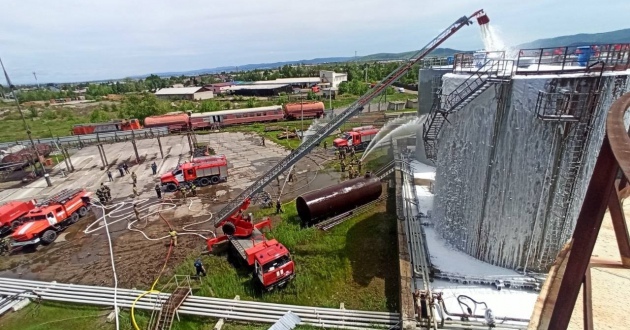 Пожарно-тактические учения на Забайкальской железной дороге