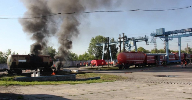 Пожарный поезд филиала ФГП ВО ЖДТ России на Западно-Сибирской ж.д. принял участие комплексном учении в Кемерово