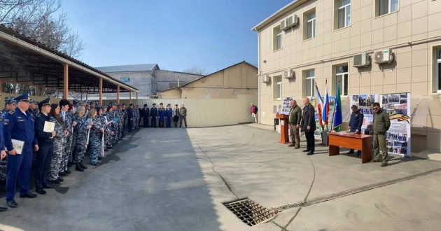 Вручение наград работникам Южного филиала ФГП ВО ЖДТ России за мужество при ликвидации пожара на Крымском мосту